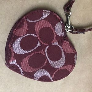 New COACH Heart Coin Purse with Wristlet
